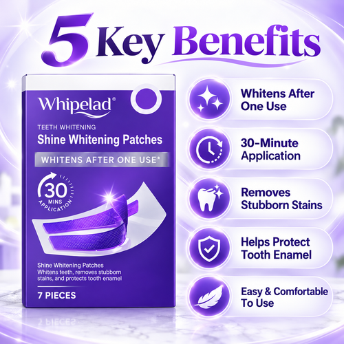Pack of 7 Violet Teeth Whitening Strips | Brighter Smile in 30 Minutes